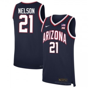 Evan Nelson #21 Arizona Wildcats Men Navy College Basketball Jersey | Official Game Day Apparel 89785998