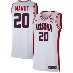 AZ Wildcats Mabil Mawut #20 Men White Basketball High School Jersey | Heavy-Duty Team Gear 43896861