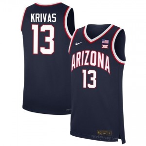 Motiejus Krivas #13 Arizona Wildcats Men Navy Basketball Jersey | NCAA-Licensed Embroidered 66959361