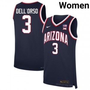 Anthony Dell'Orso #3 Arizona Cats Women Navy Player Basketball Jersey | Official Game Day Apparel 98946618