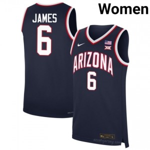 Bryce James #6 Arizona Cats Women Navy Basketball Jersey | NCAA-Licensed Embroidered 94108008
