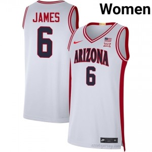 Bryce James AZ Wildcats #6 Women White Basketball NCAA Basketball Jersey | Stitched Game-Ready Gear 14311760