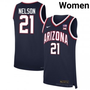 NCAA-Licensed Evan Nelson #21 Arizona Cats Women Navy Jersey | Basketball Fan Collectible 18880704