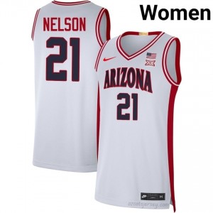 AZ Wildcats Evan Nelson #21 Women White Basketball High School Jersey | Heavy-Duty Team Gear 82619783