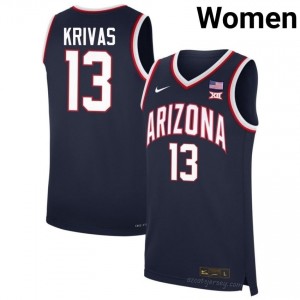 Motiejus Krivas #13 Arizona Cats Women Navy Player Basketball Jersey | Official Game Day Apparel 37889385
