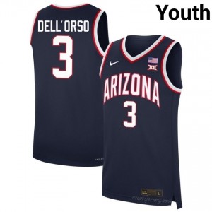 NCAA-Licensed Anthony Dell'Orso #3 Arizona Wildcats Youth Navy Jersey | Basketball Fan Collectible 14639591