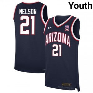 Evan Nelson #21 Arizona Wildcats Youth Navy Basketball Jersey | NCAA-Licensed Embroidered 20813928