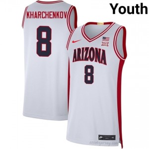 Ivan Kharchenkov AZ Wildcats #8 Youth White  College Basketball Jersey | Stitched Game-Ready Gear 92770199