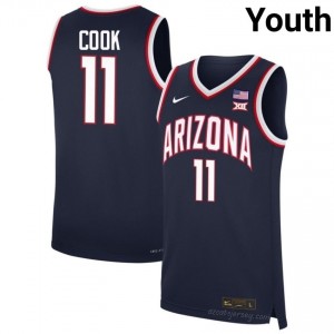 Jackson Cook #11 Arizona Cats Youth Navy Basketball Jersey | NCAA-Licensed Embroidered 64556919