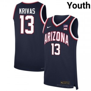 NCAA-Licensed Motiejus Krivas #13 Arizona Wildcats Youth Navy Jersey | Basketball Fan Collectible 63499716